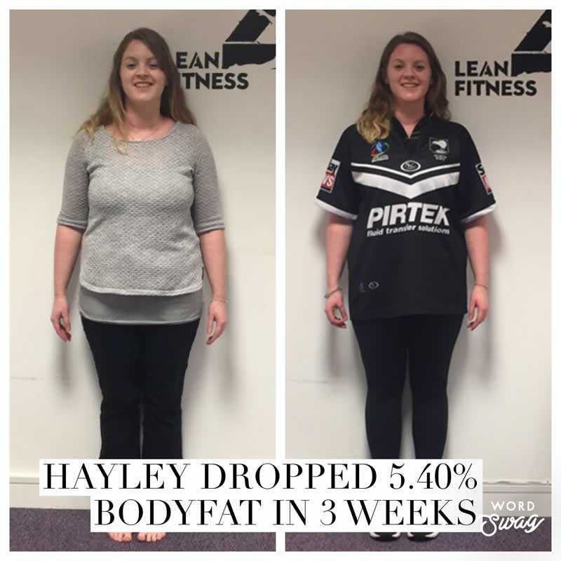 Hayley dropped 5.40% body fat in 6 weeks