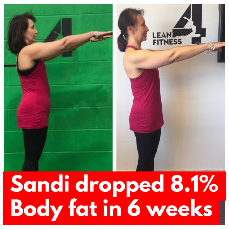 Sandi dropped 8.1% body fat in 6 weeks